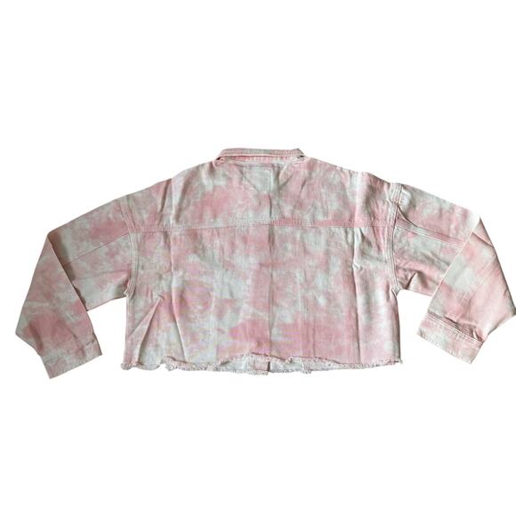 ELODIE Tie Dye Print Cropped Pink Jacket Size Medium NWT - Picture 2 of 9